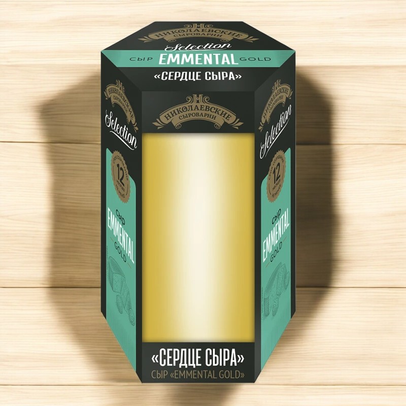 Сыр Emmental Gold м.д.ж. в с.в. 45,0% сектор весовой 1кг Сыры Кубани