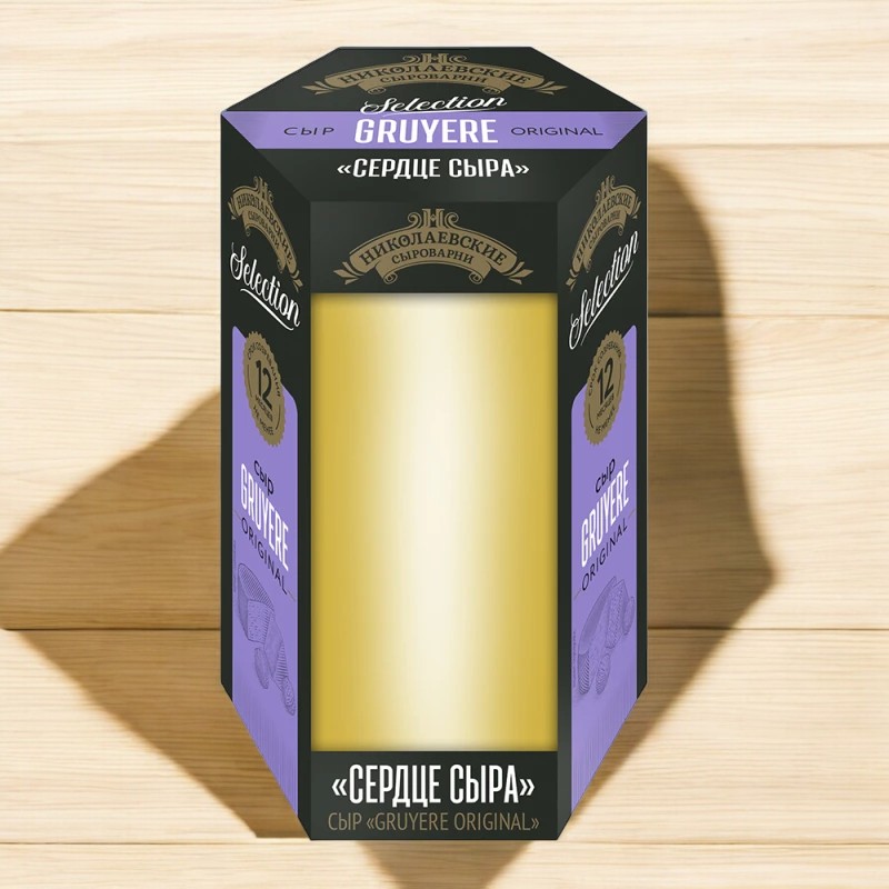 Сыр Gruyere Original м.д.ж. в с.в. 45,0% сектор весовой 1кг Сыры Кубани