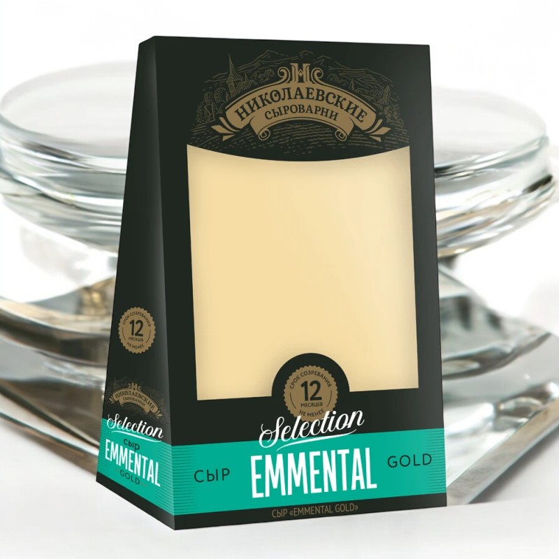 Сыр Emmental Gold м.д.ж. в с.в. 45,0%1/8 цилиндра весовой 1кг Сыры Кубани