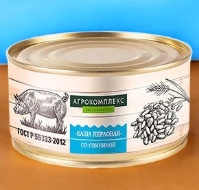 Каша перловая со свининой консер.мясораст.325 гр ж/б
