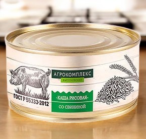 Каша рисовая со свининой консер.мясораст.325 гр ж/б