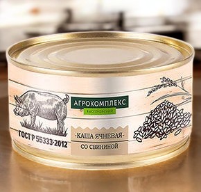 Каша ячневая со свининой консер.мясораст.325 гр ж/б