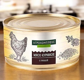 Консервы мясораст.из мяса кур с крупами стерил.”Мясо кур с гречкой”325 г(Старомин.)