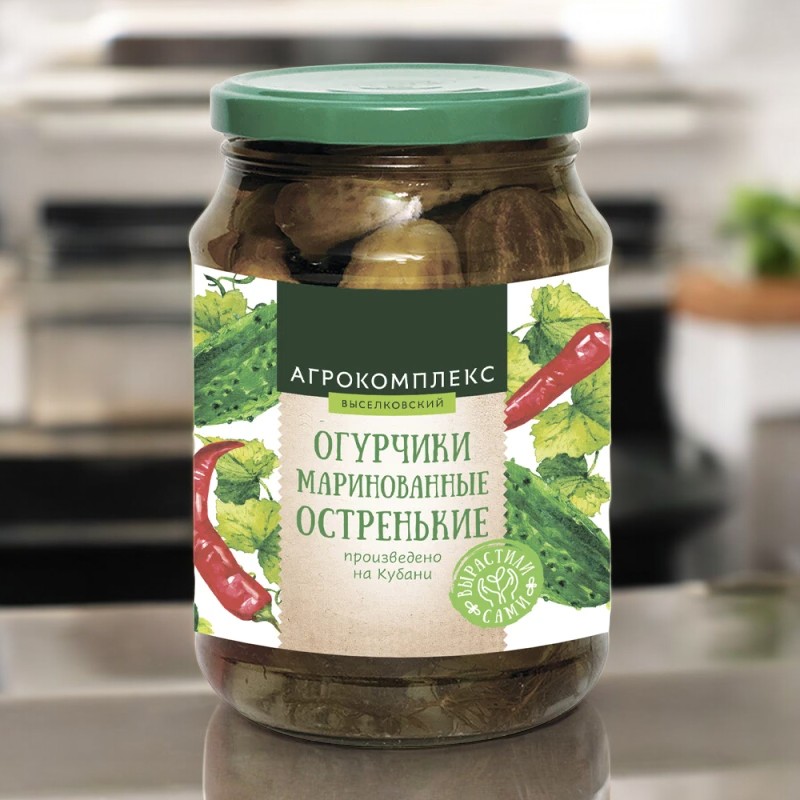 Огурчики маринованные “Остренькие” 0,72 л ст/б.