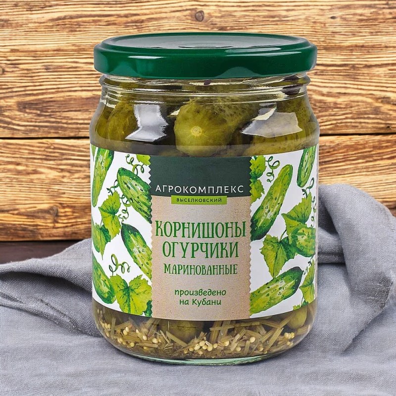 Огурчики маринованные “Корнишоны” 500 гр