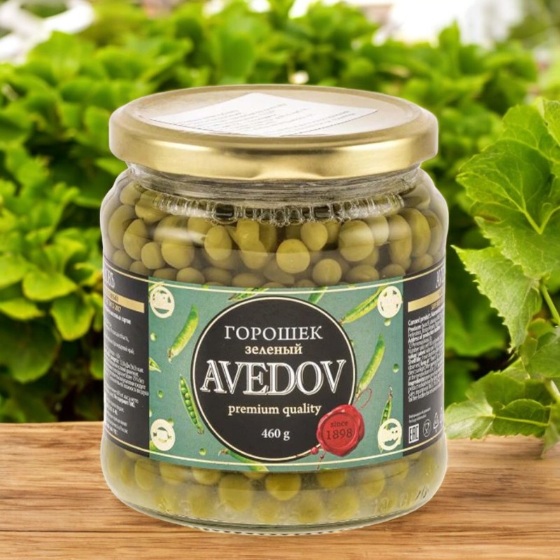 Горошек зеленый 460г AVEDOV в/с ст/б
