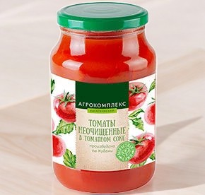 Томаты неочищ. в томатном соке . 0,95 л