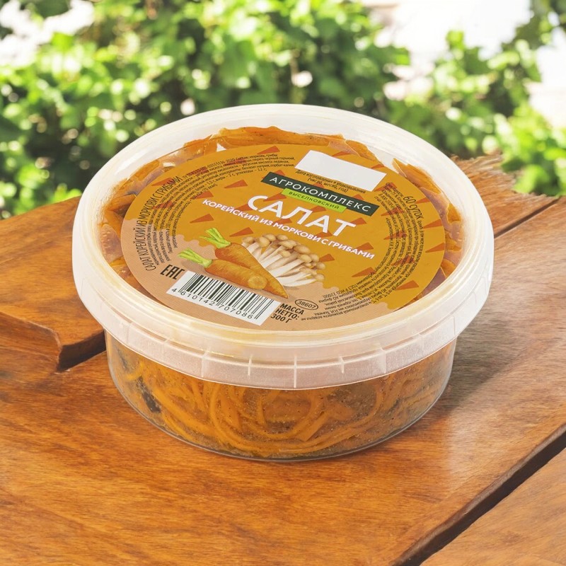 Салат корейский из моркови с грибами 300гр ПЭТ банка