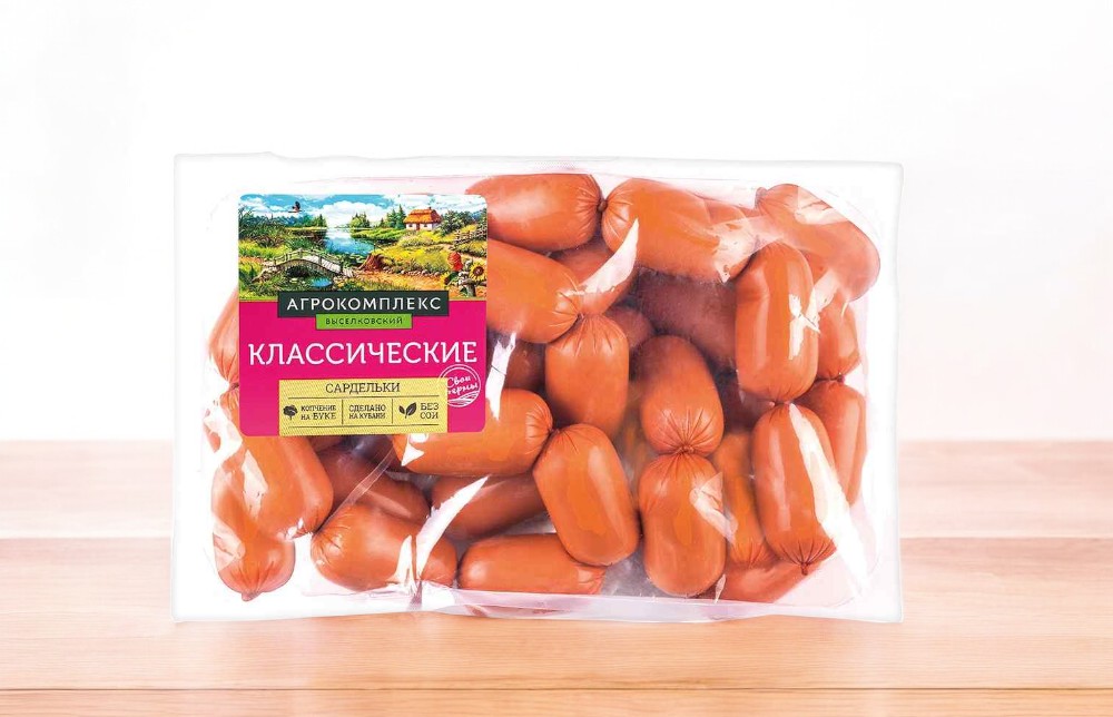 Сардельки Классические 1кг изделия колбасные вареные из мяса кур охл. МГА