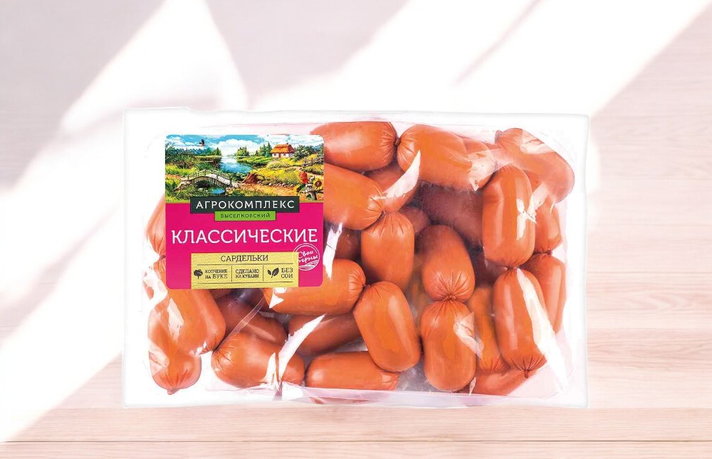 Сардельки Классические 0,42кг изделия колбасные вареные из мяса кур охл. МГА
