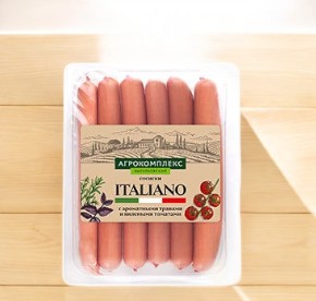 Сосисиски Italiano с ароматными травами и вялеными томатами охл. 0,36 кг