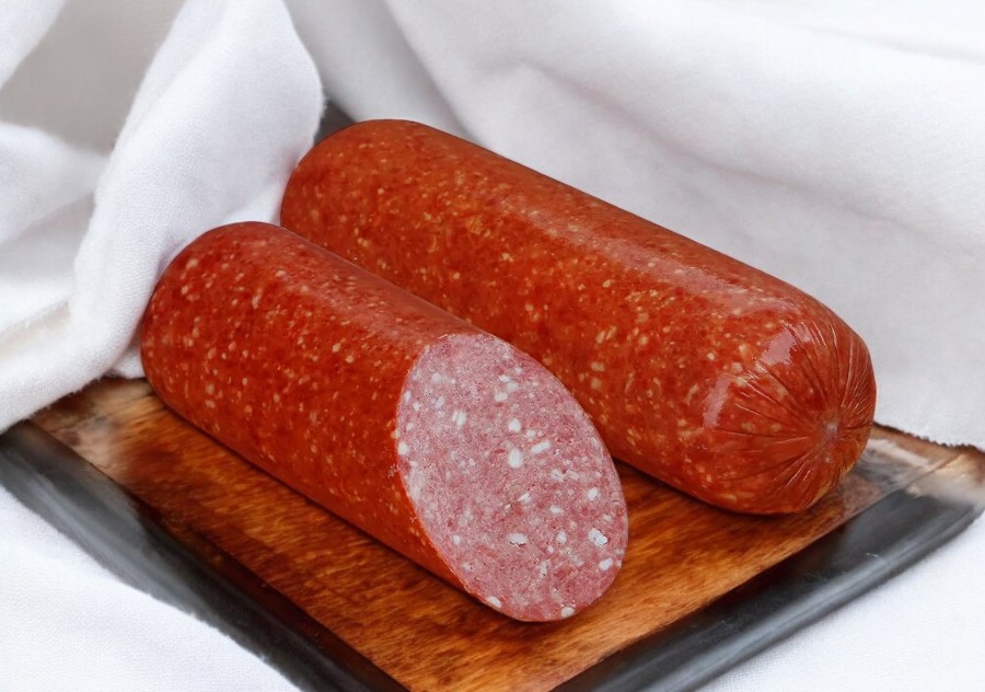 Колбаса “Сервелат финский” в/к кат.Б прод.мясн.колбас.издел.порц.нарез.в/уп 0,3 кг
