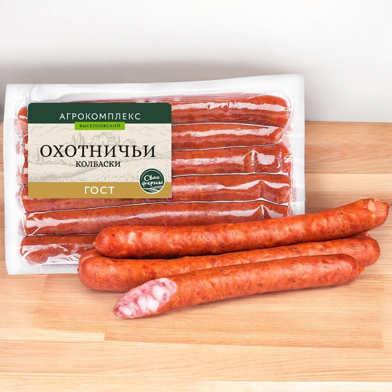 Колбаса п/к “Охотничьи колбаски”прод.мясн.колб.издл.п/к кат.В охл.1кг ООО “ММК”