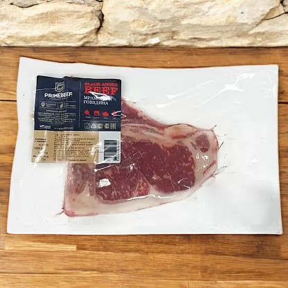 П/ф мяс.из высок.гов.порц.мясок.кат.Б стейк Ти-бон”T-bone steak”вак.уп.(Choice) охл .1кг Агрокомплек