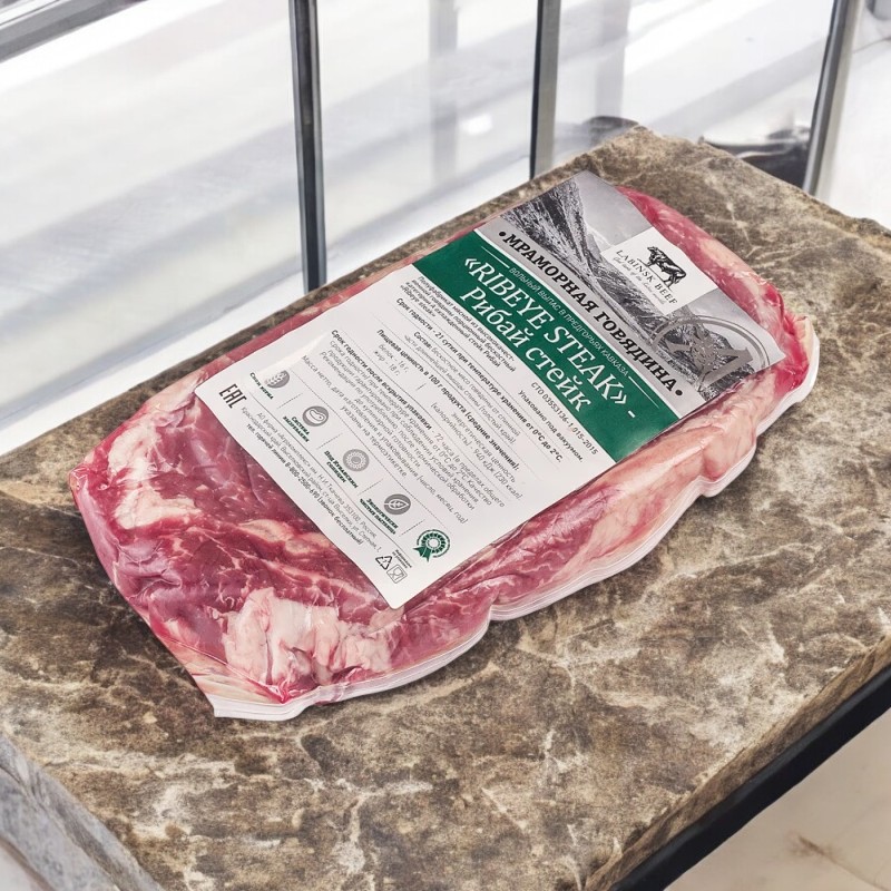 П/ф мясн.из высок.гов.порц.б/к кат.А Стейк Рибай”Ribeye steak”(Select) зам.вак.уп. 1кг