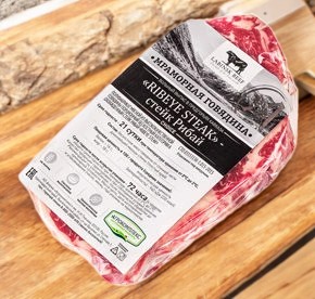 П/ф мясн.из высок.гов.порц.бк кат.А Стейк Рибай “Ribeye steak”(Choice) зам.вак.уп.1кг