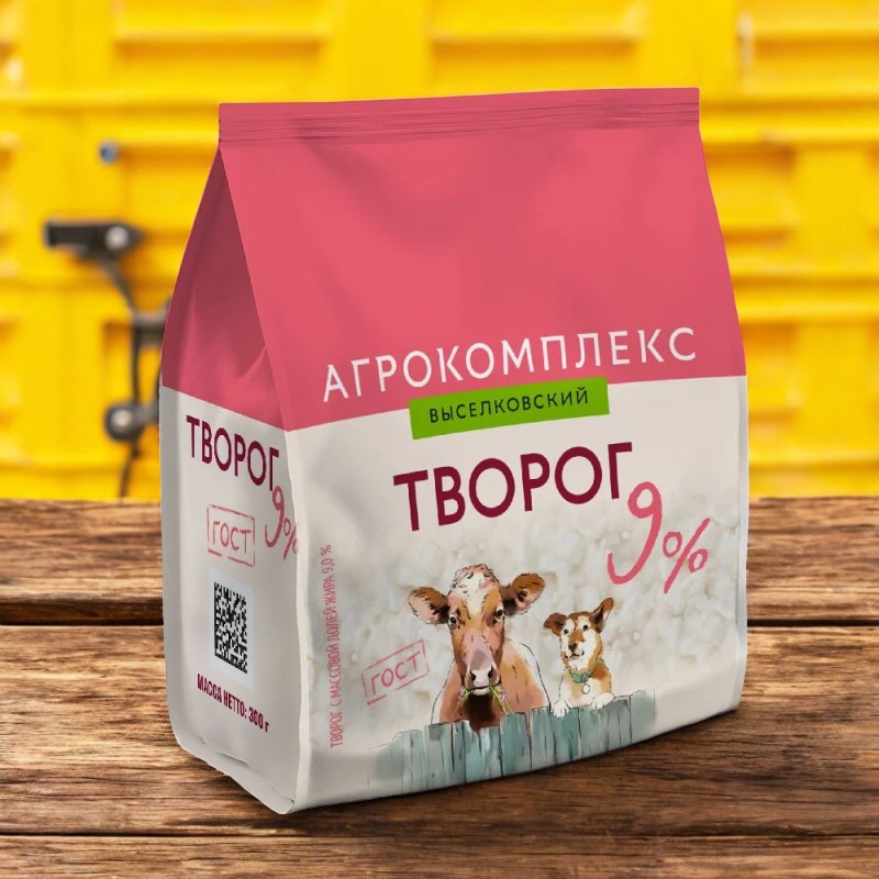 Творог 9,0% пакет 300 г