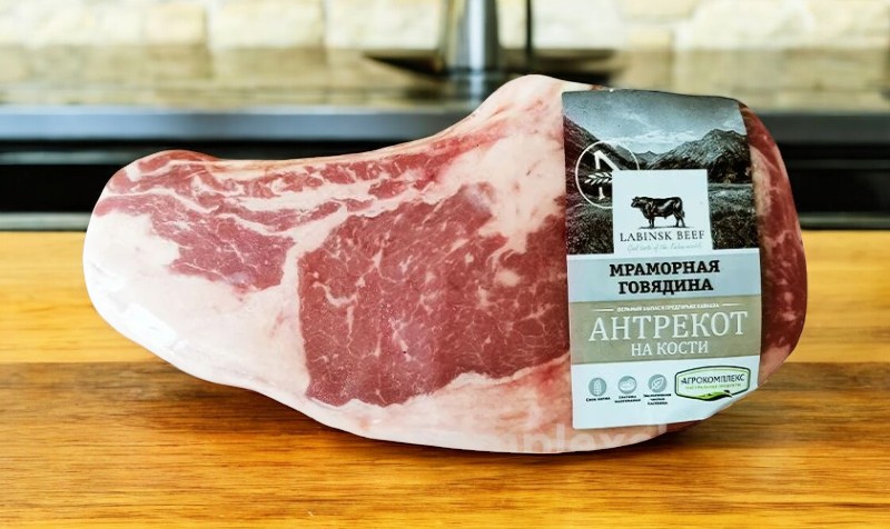 п/ф мясной из говяд.порцион.мясокост.категории Б антрекот на кости зам.в/уп.1 кг