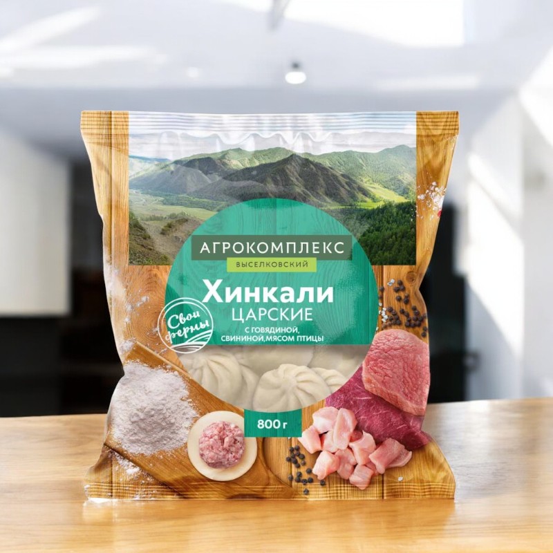 Хинкали «Царские» 0,8 кг п/ф мясосодерж.в тесте зам.кат.Г