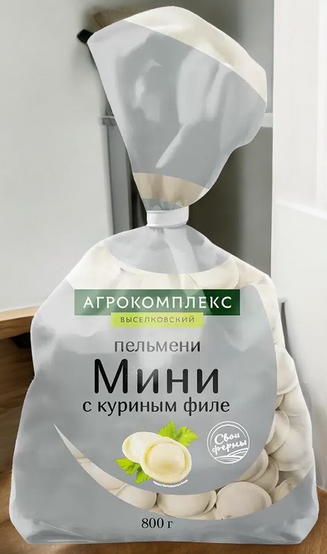 Пельмени Мини с филе птицы, п/ф рубл в тесте с нач из м.птицы, зам (фас 0,8 кг г/я) Дружба Народов