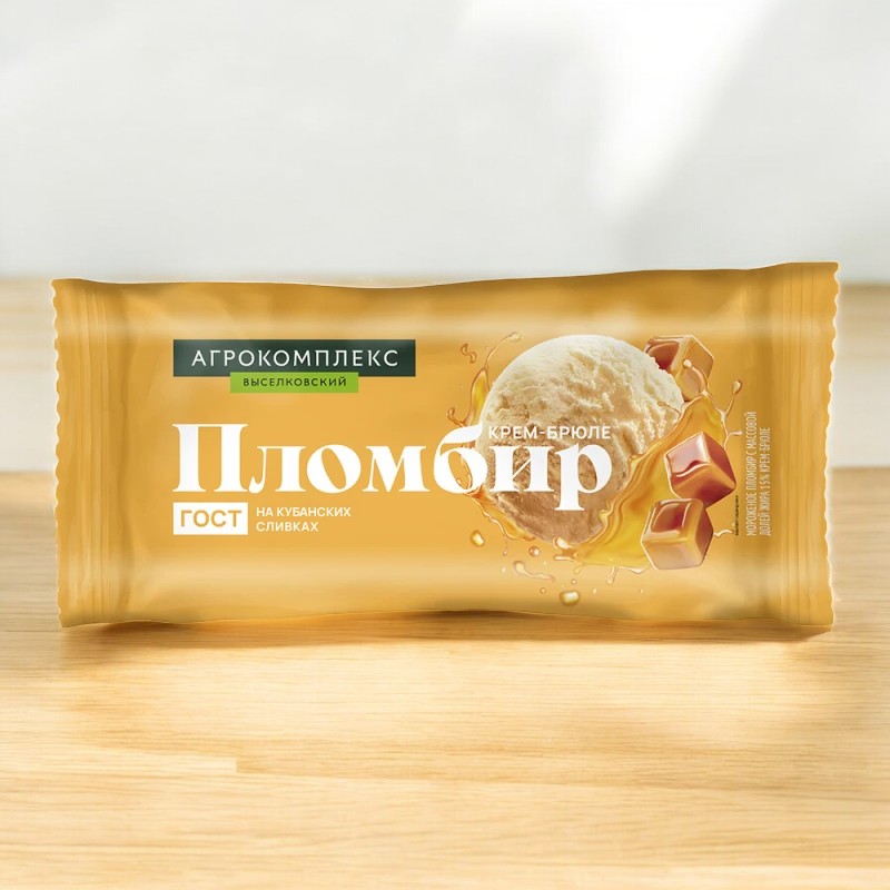 Мороженое пломбир с м.д.ж 15% крем-брюле 400 гр