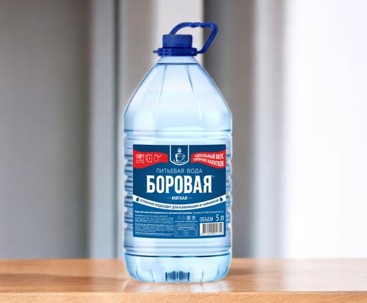 Вода питьевая БОРОВАЯ (Borovaya) мягкая для кофемашин Негаз. 5л, ПЭТ