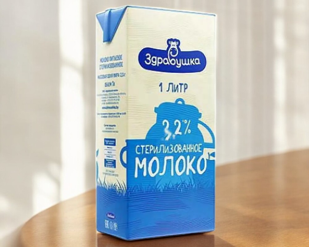 Молоко “Здравушка” стерилизованное 3,2% ТБА Б/К 1л