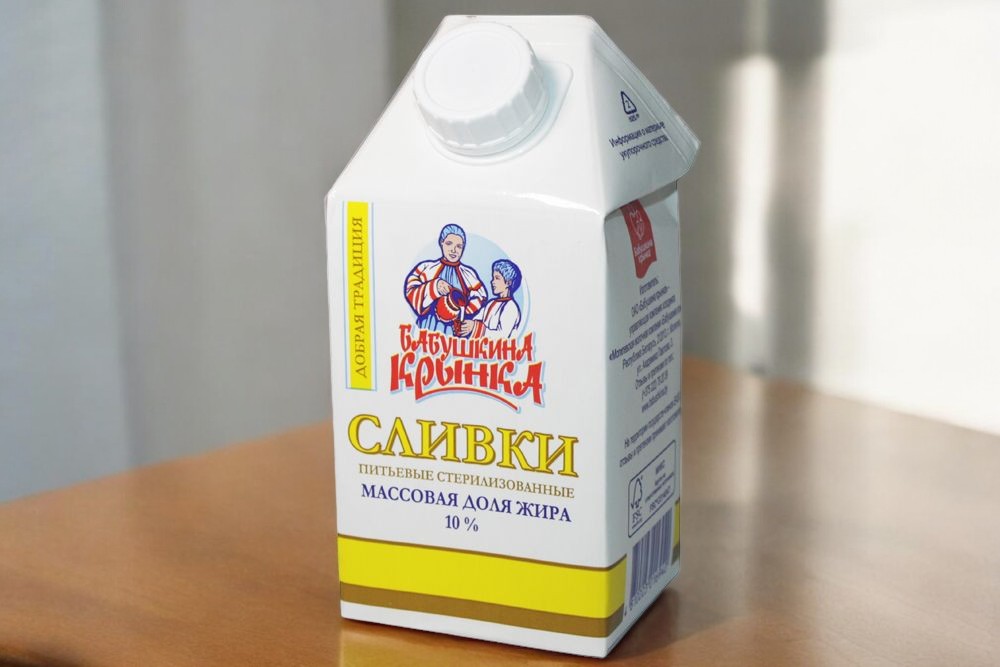 Сливки “Бабушкина крынка” стерилизованные 10% TGA С/К 1000г