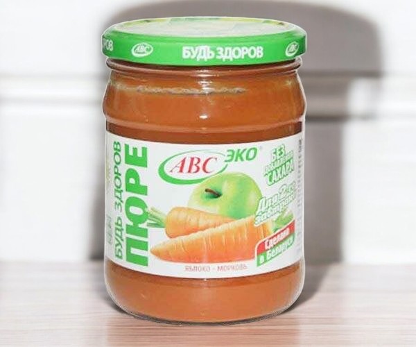 Пюре яблочно-морковное ТМ “Будь здоров” 450гр