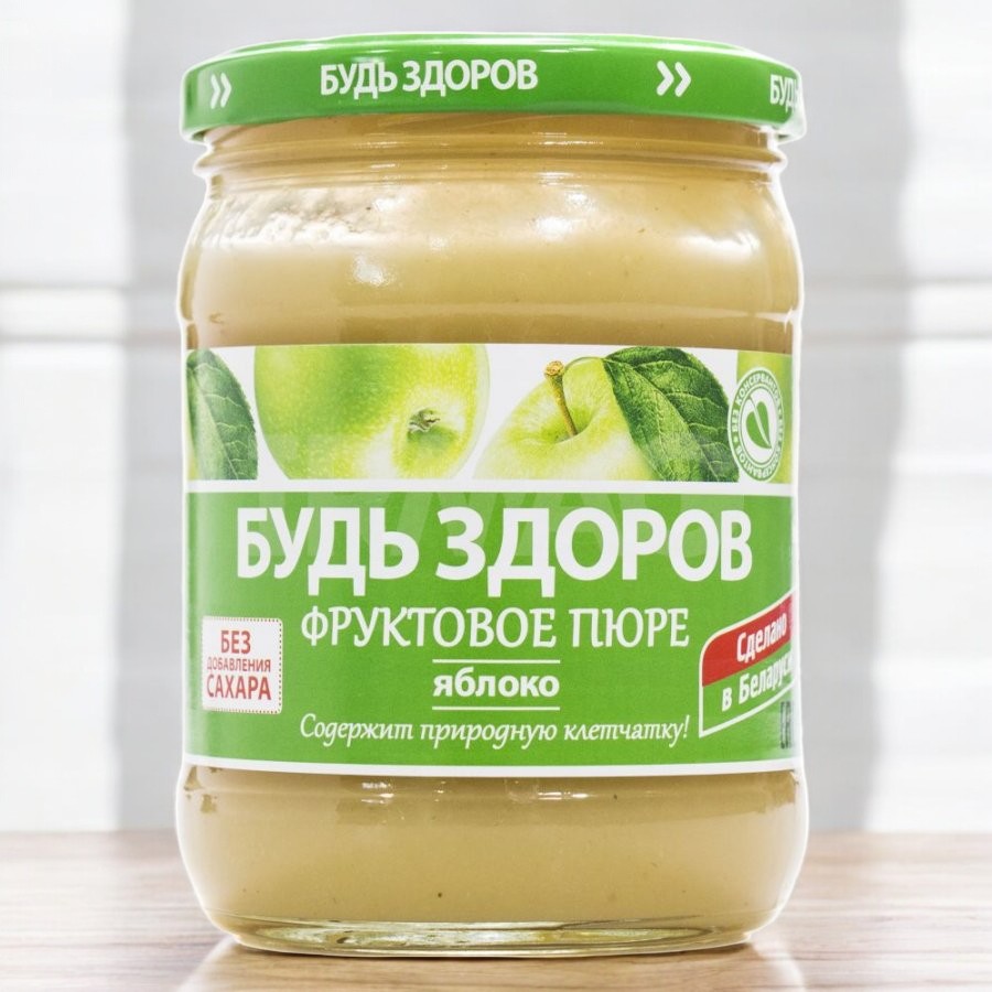 Пюре яблочное ТМ “Будь здоров” 450гр