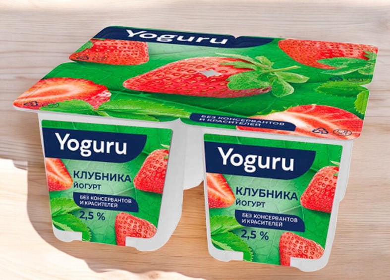 Йогурт “YOGURU” 2,5% стакан 125гр клубника “ММЗ№1”