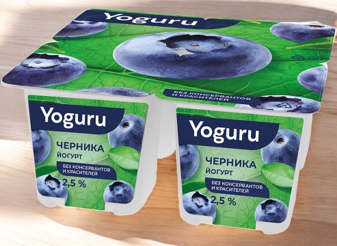Йогурт “YOGURU” 2,5% стакан 125гр черника “ММЗ№1”
