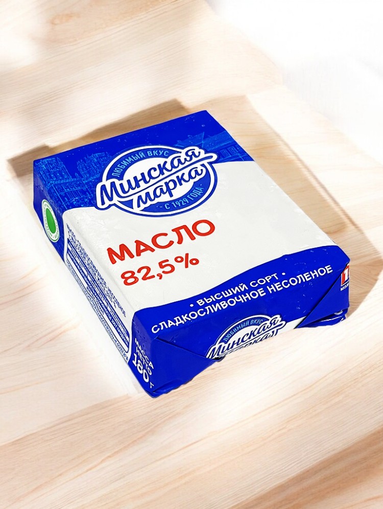 Масло “Минская марка” крестьянское 82,5% фольга фасованное 180гр