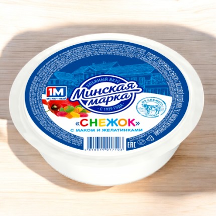 Продукт творожный “Снежок” 7% с маком и желатинками 400гр