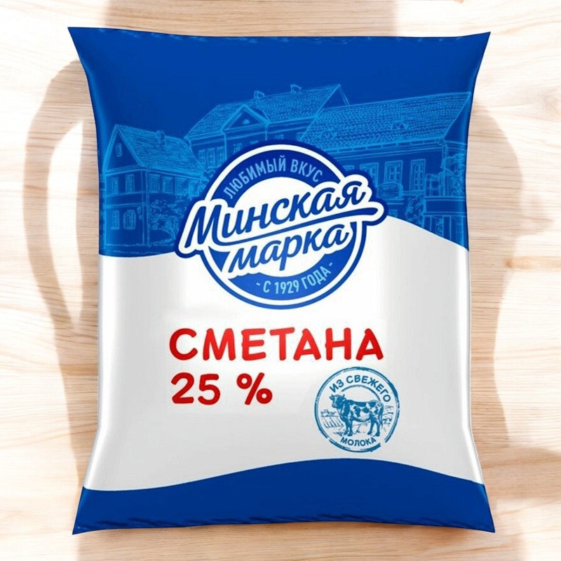Сметана “Минская марка” 25% полиэт. пленка 400гр