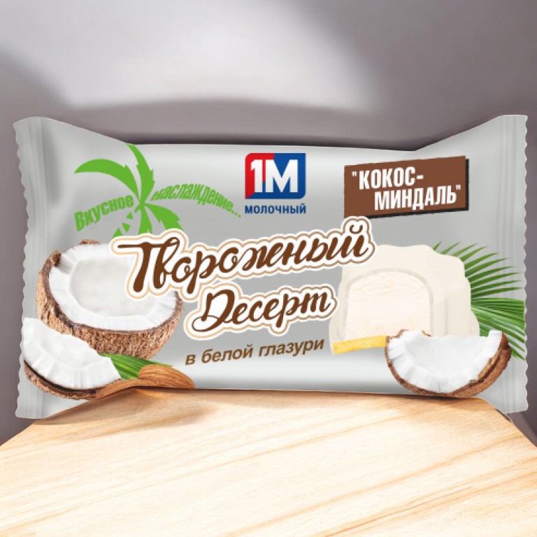 Сырок твор.глаз.(Десерт твор.глаз) 18% пленка 50гр кокос-миндаль на печенье