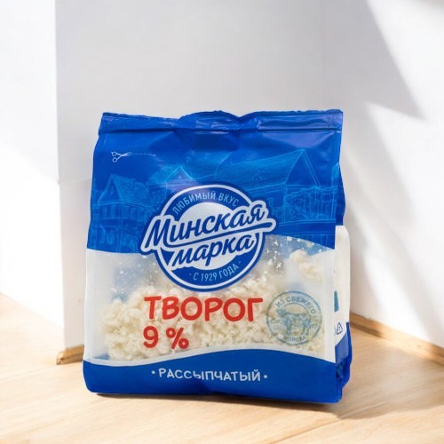 Творог рассыпчатый “Минская марка” 9% пакет 350гр