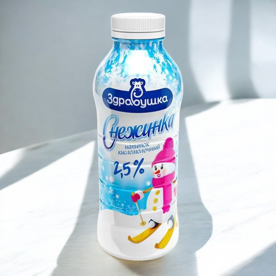 Напиток кисломолочный “Здравушка” СНЕЖИНКА 2,5% пэт-бут 430г
