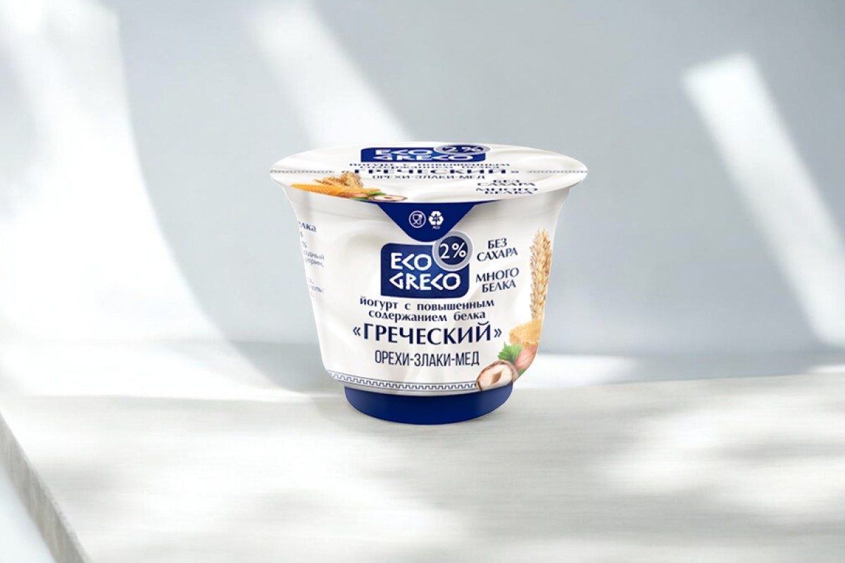 Йогурт “ECO GRECO” с повышенным содержанием белка “Орех-злаки-мед” м.д.ж.2% стакан 230г