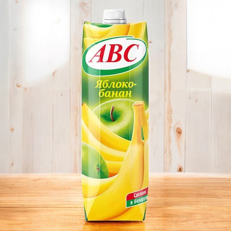 Нектар “Яблочно-банановый” с мякотью стер. “АВС” 1л
