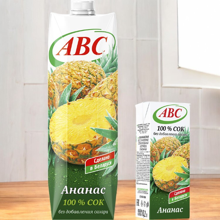 Сок “АВС” ананасовый 1л призма