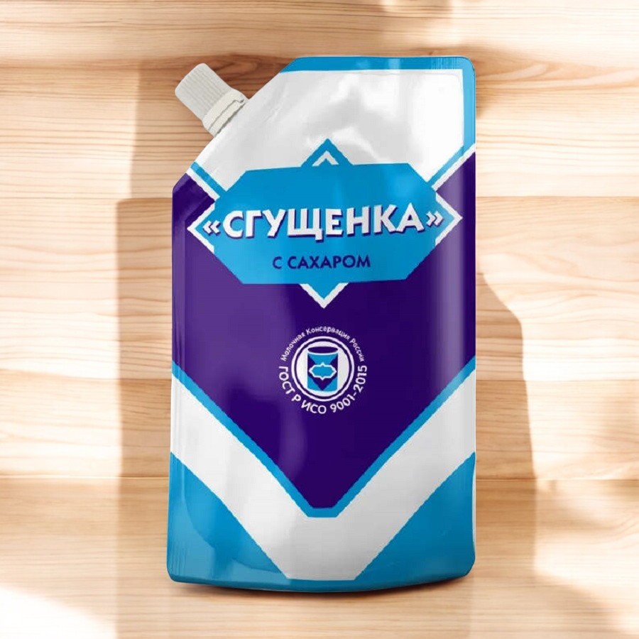Консервы молокосодержащие сгущеные с сахаром “Сгущенка с сахаром” Дой-Пак 0,250г
