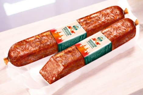 Продукт сырокопченый мясной рубленый в оболочке “Пепперони Премиум” в/у Калинковичский мясокомбинат