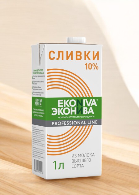 Сливки “Эконива” Professional Line ультрапастеризованные 10% ТБА С/К 1л 1*12(720)