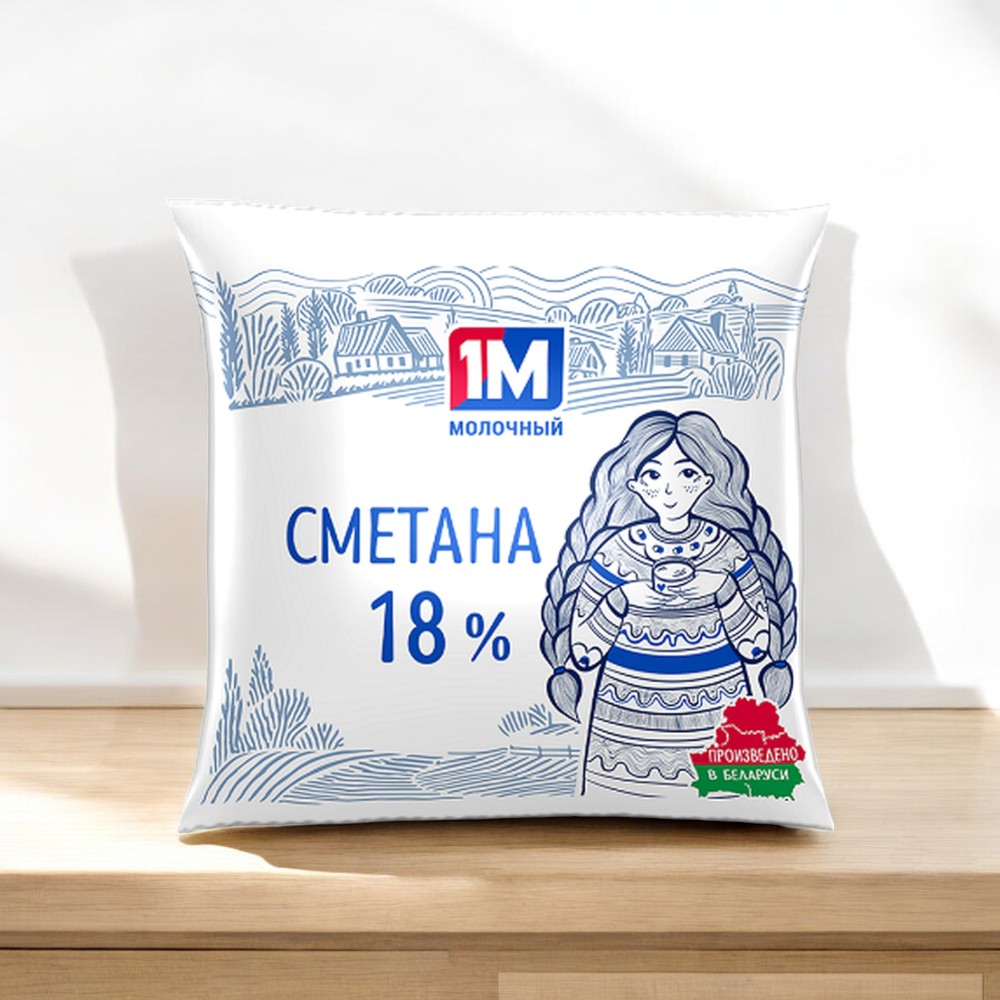 Сметана “1М МОЛОЧНЫЙ” 25% 400гр пленка 1*24