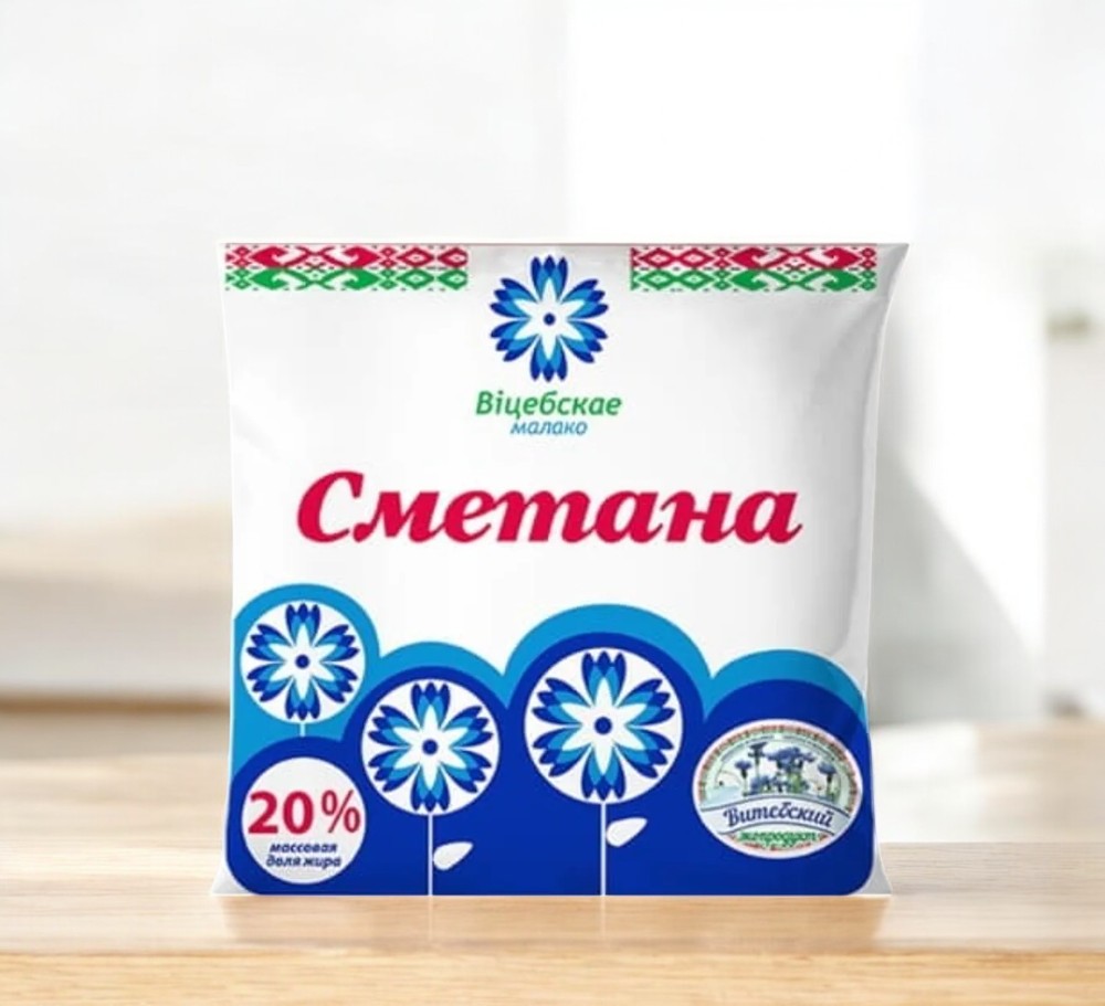 Сметана “Витебск” 20% фин-пак 500г 1*20