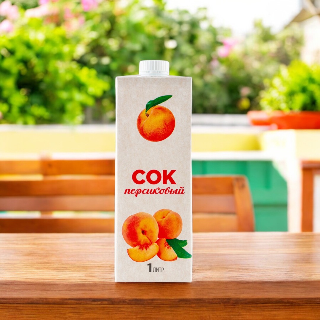 Сок “Карамыш” Б/К персиковый с мякотью ГОСТ 1л 1*12