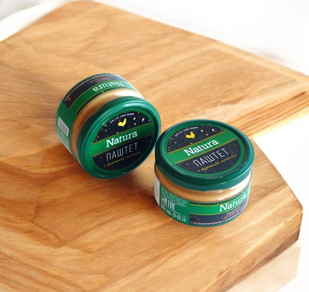 Консервы паштетные NATURA с куриной печенью 200 гр 1/8 Инко-фуд