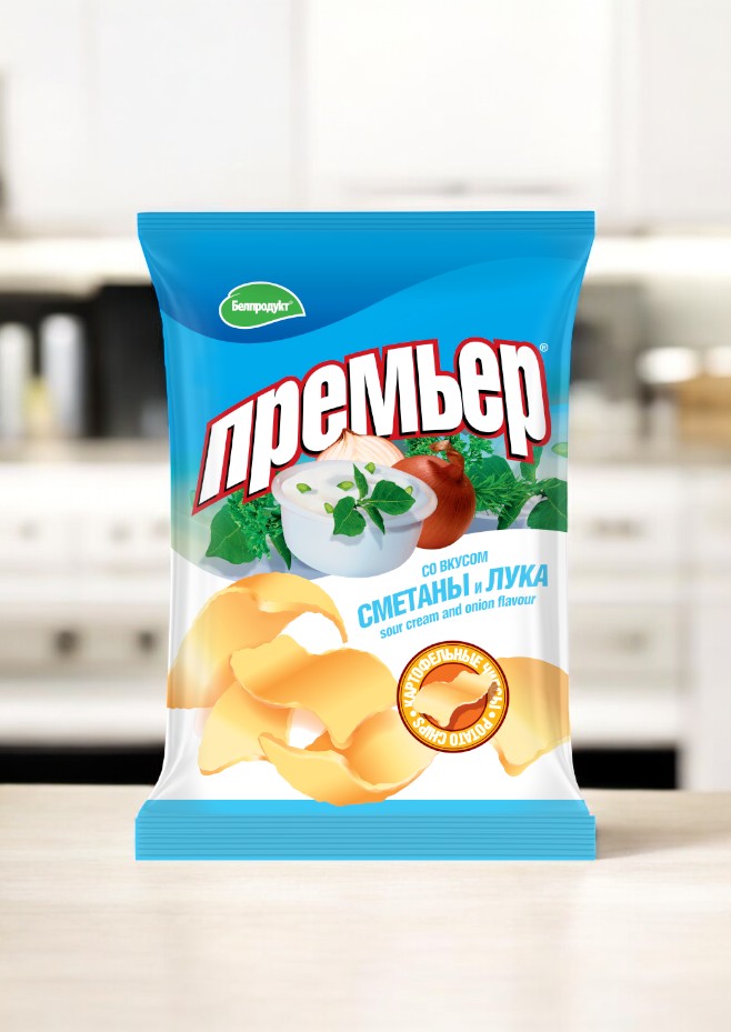 Чипсы картофельные “Премьер” 70г со вкусом сметаны и лука 1*28