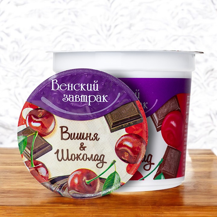 Десерт “Венский завтрак” 4% стакан 150гр ВИШНЯ с шок. 1*10